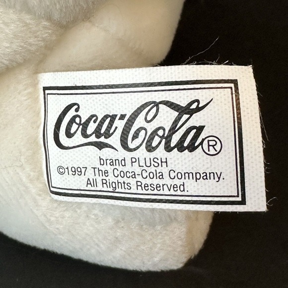 Coca Cola 1997 Bean Bag Polar Bear w/Cap/Bottle/Bow Tie Stuffed Animal Plush VTG - Picture 8 of 12